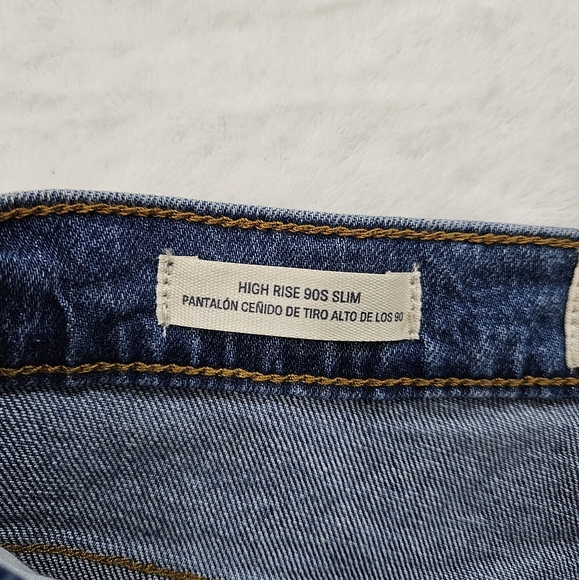 Universal Thread High Rise 90s Slim Comfort Stretch Dark Blue Jeans Size 4 - Picture 14 of 14